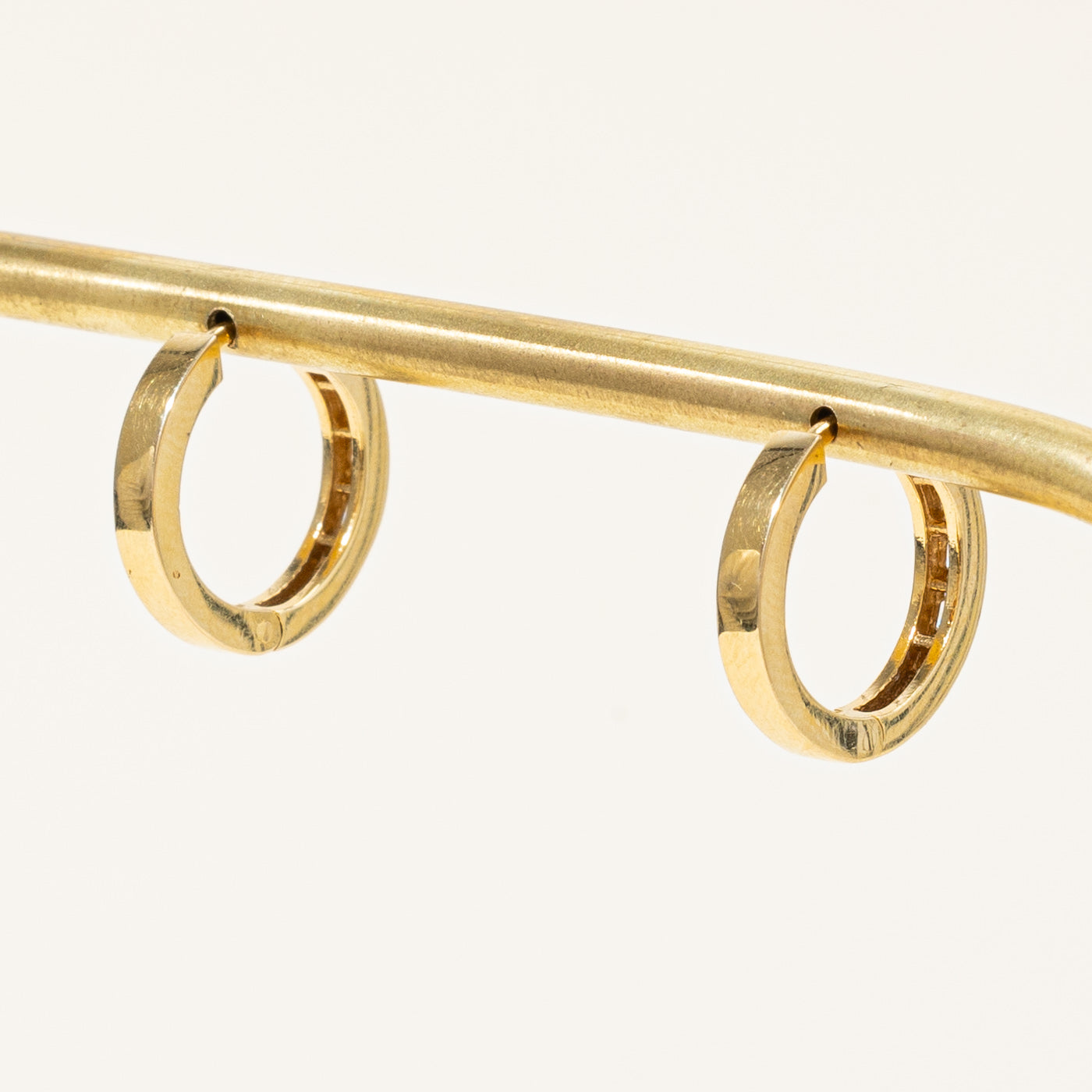 Channel Set Diamond Huggie Earrings | 0.32ctw |