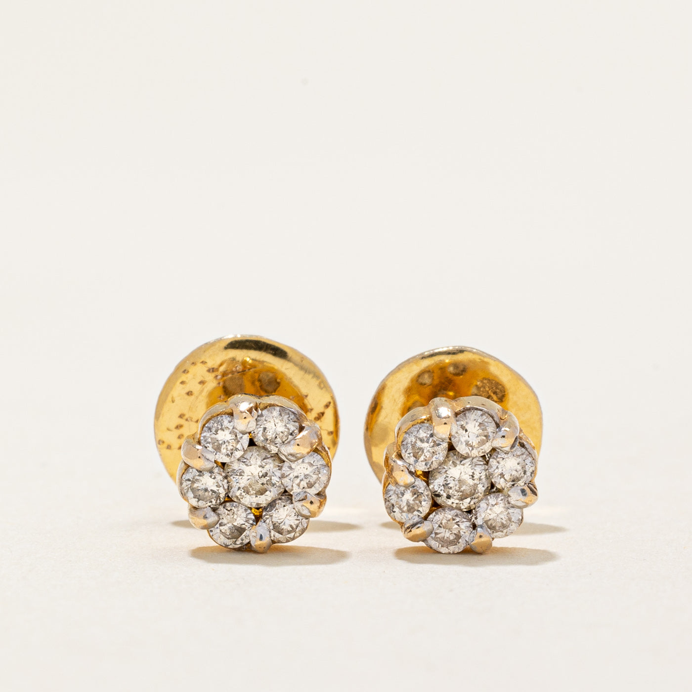 Diamond Cluster Screw Back Earrings | 0.50ctw |
