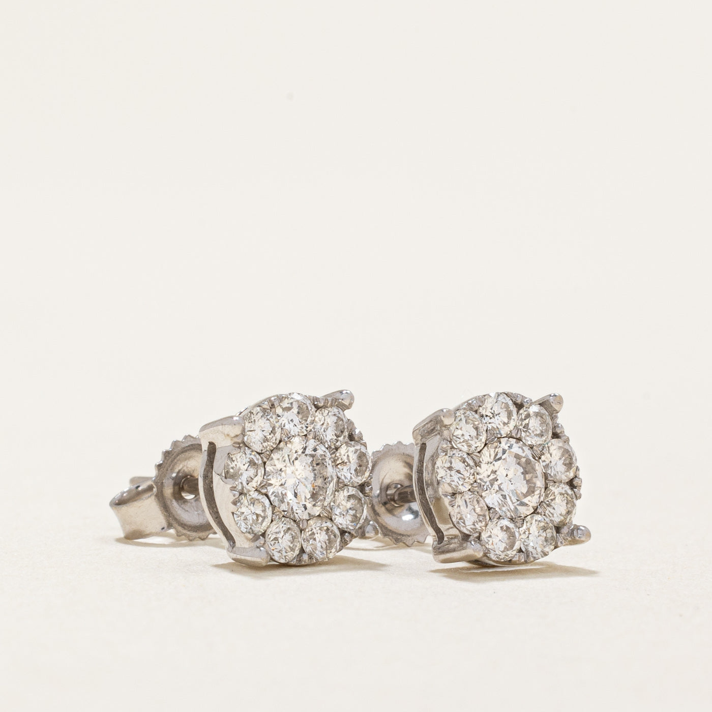 Diamond Cluster Earrings | 0.73ctw |