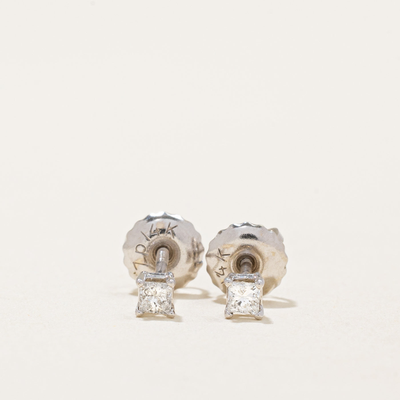 Princess Cut Diamond Stud Earrings | 0.12ctw |