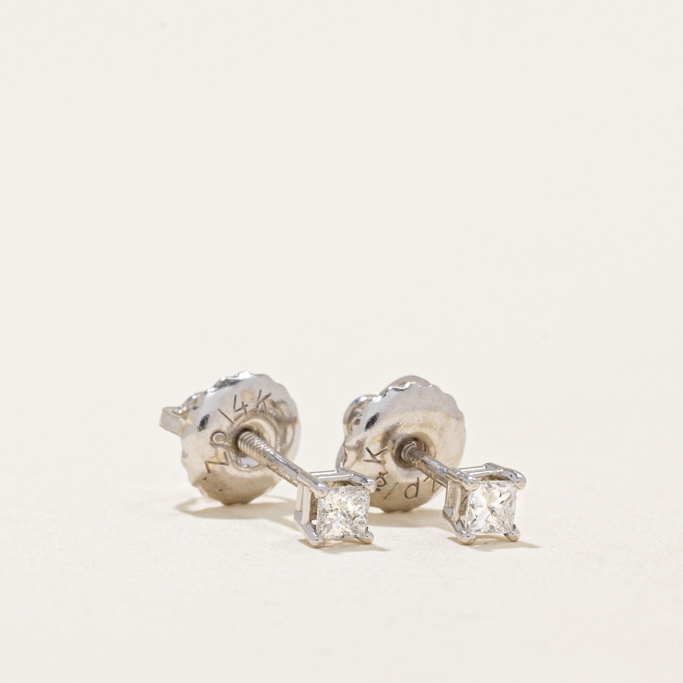 Princess Cut Diamond Stud Earrings | 0.12ctw |