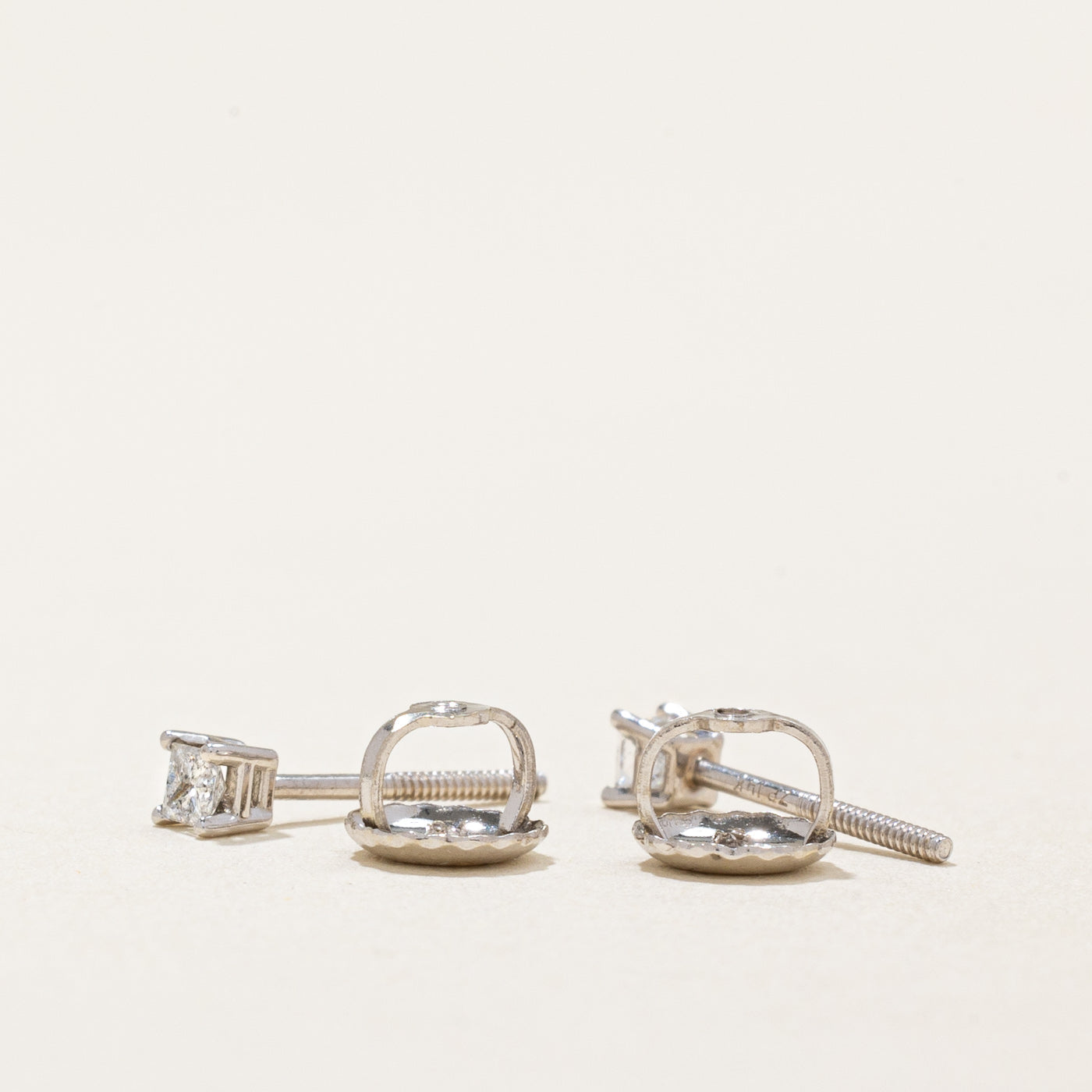 Princess Cut Diamond Stud Earrings | 0.12ctw |