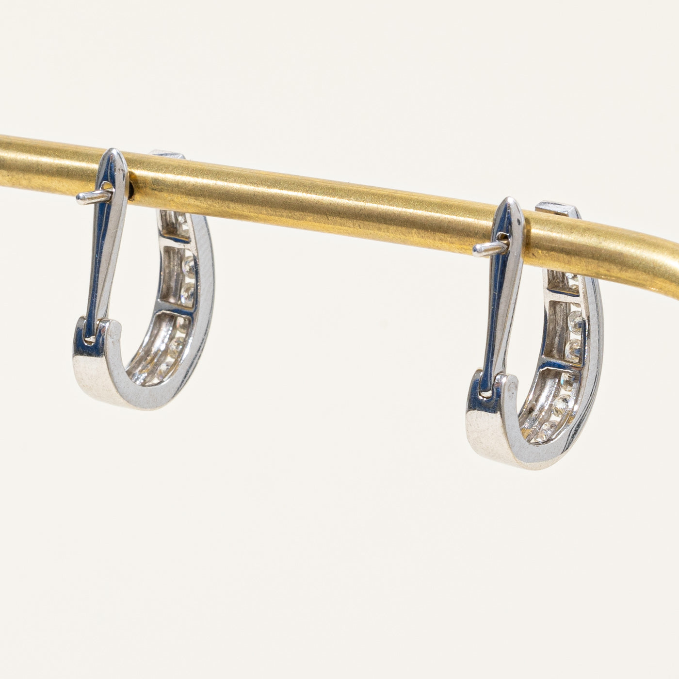 Diamond Oval Hoop Earrings | 0.44ctw |
