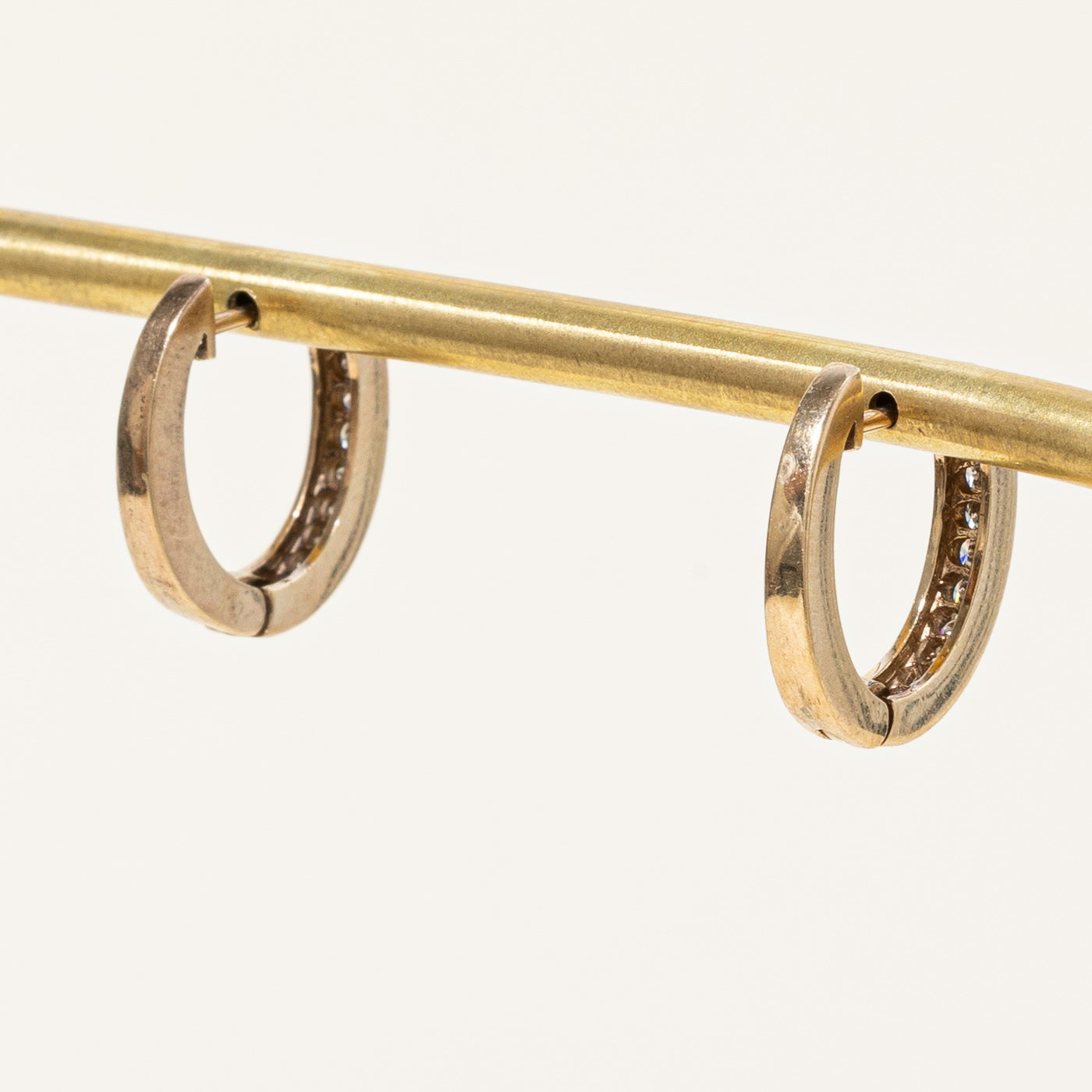 Channel Set Diamond Huggie Earrings | 0.34ctw |