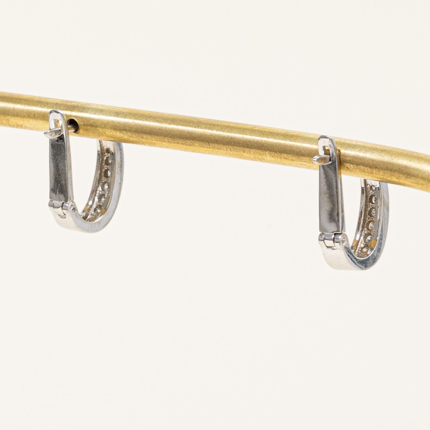 Diamond Oval Huggie Earrings | 0.06ctw |