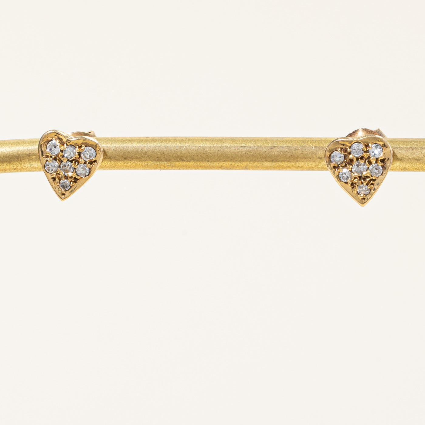 Diamond Cluster Heart Earrings | 0.28ctw |