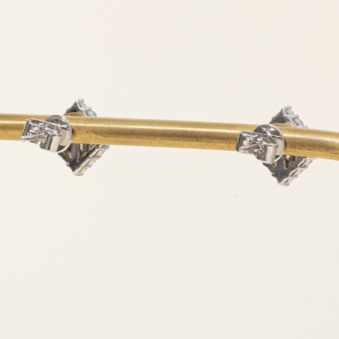 Diamond Square Cluster Stud Earrings | 0.80ctw |