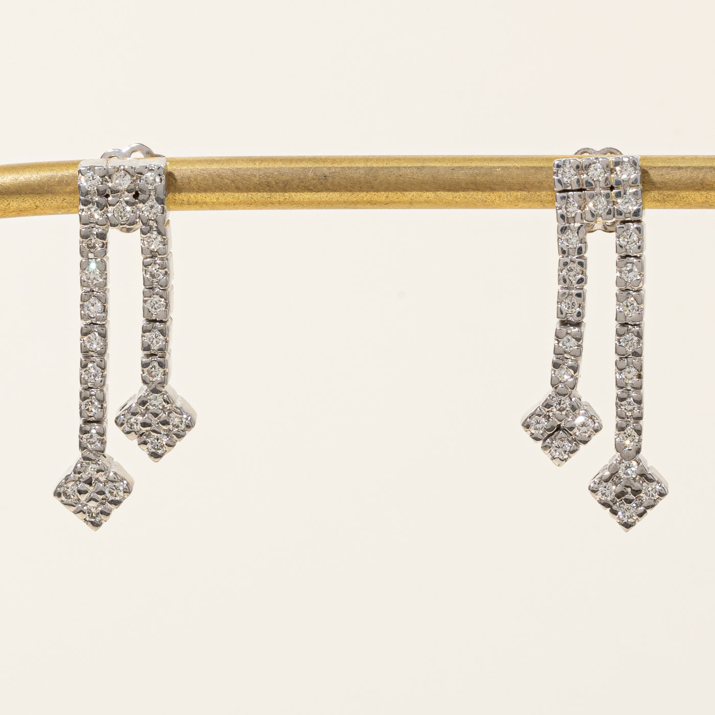 Diamond Double Column Drop Earrings | 0.57ctw |