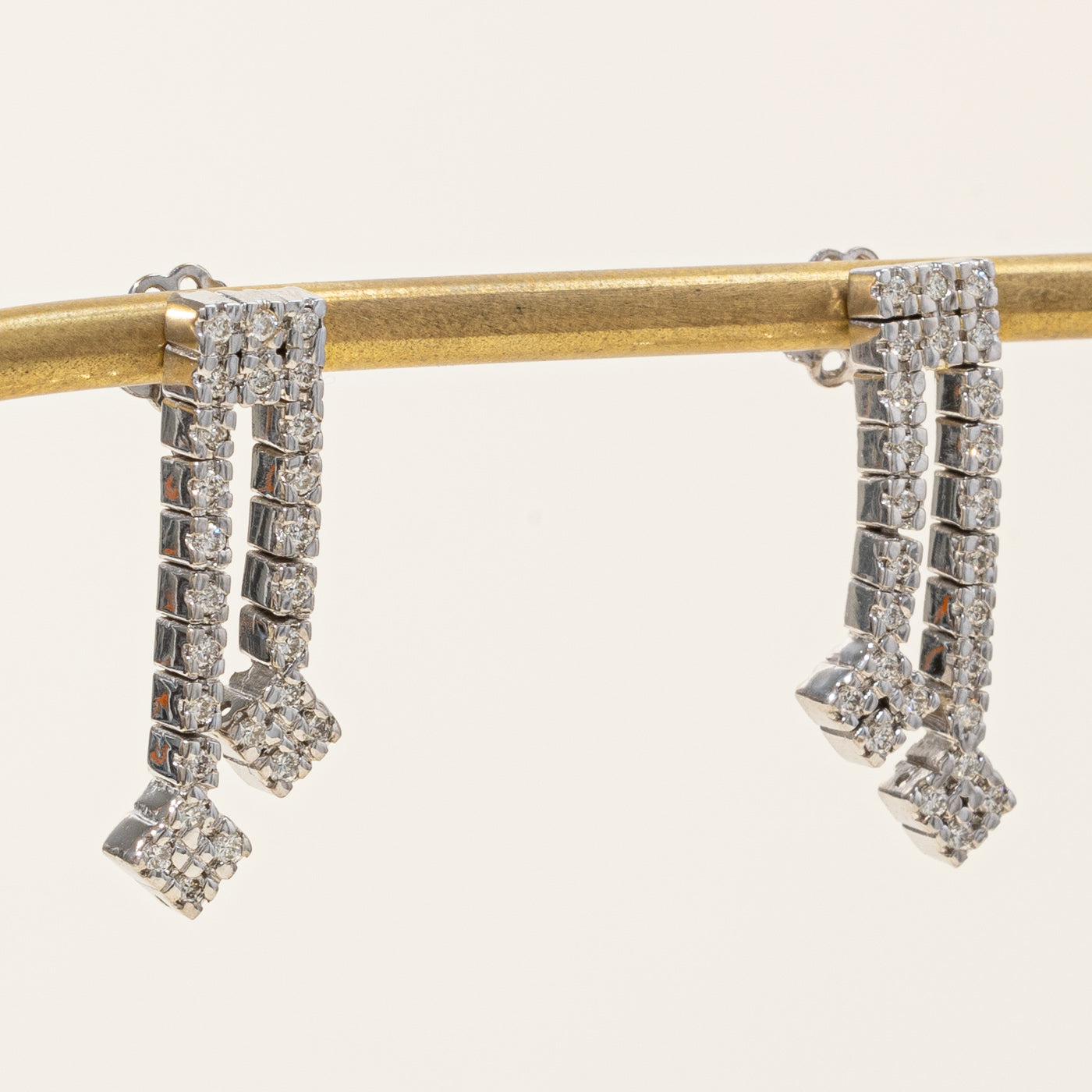 Diamond Double Column Drop Earrings | 0.57ctw |