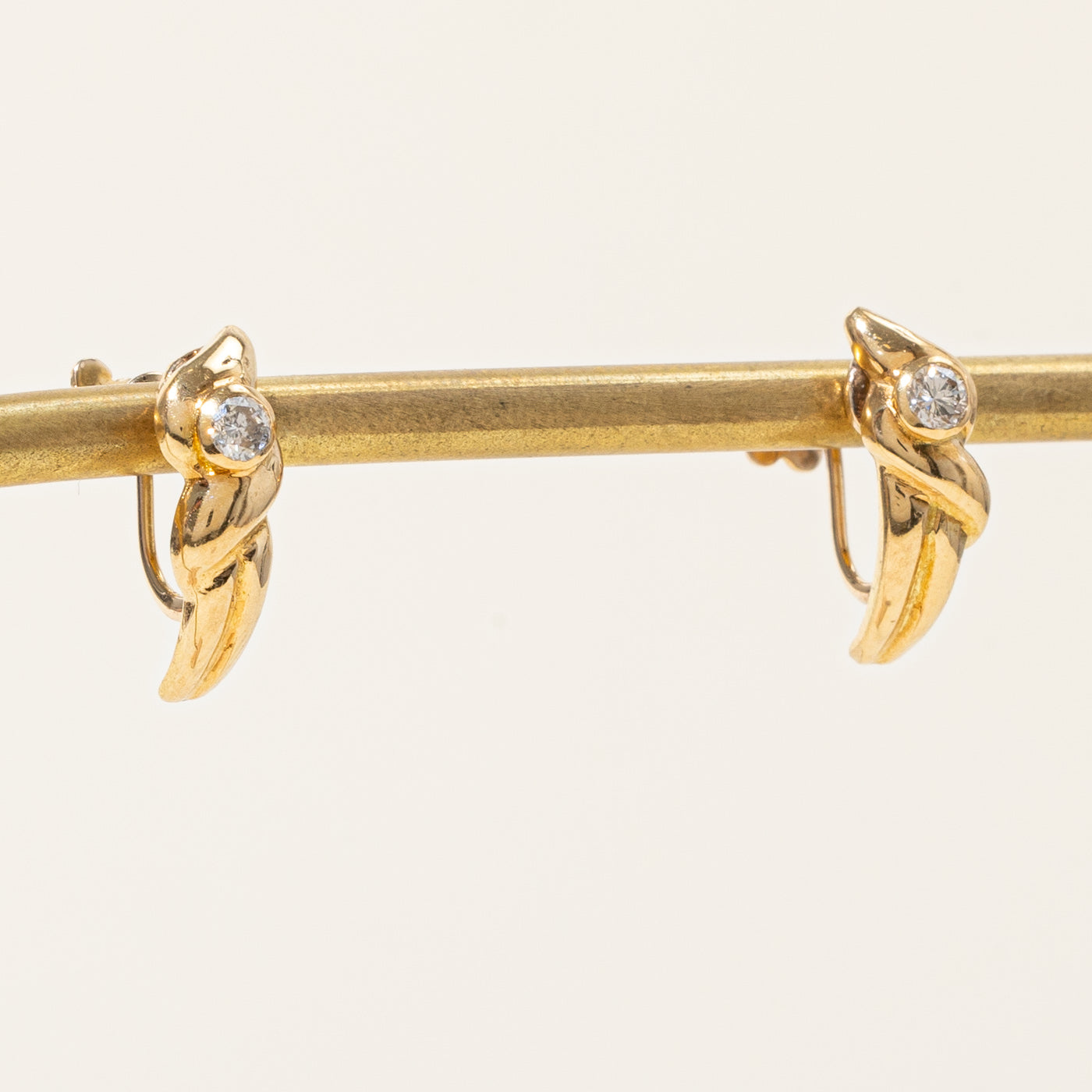 Diamond Half Huggie Clip On Earrings | 0.20ctw |