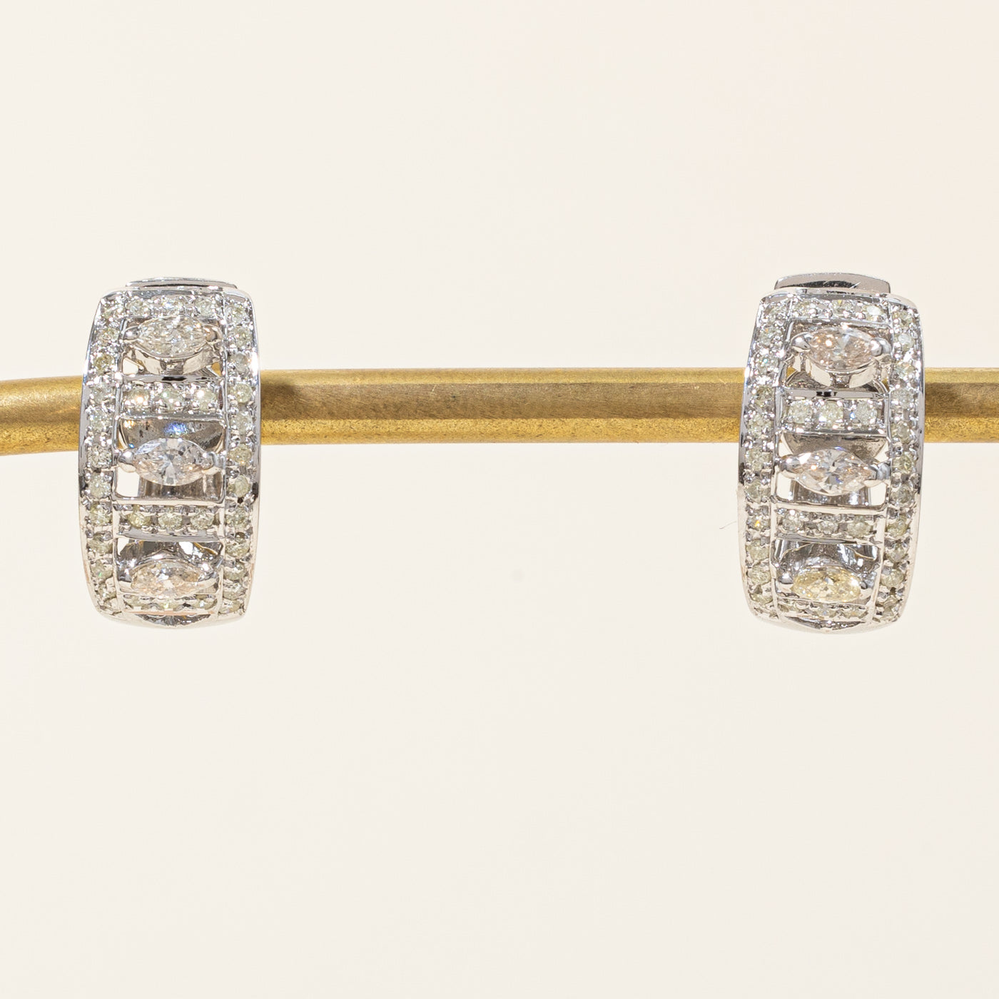 Multi Cut Diamond Hoop Earrings | 0.86ctw |