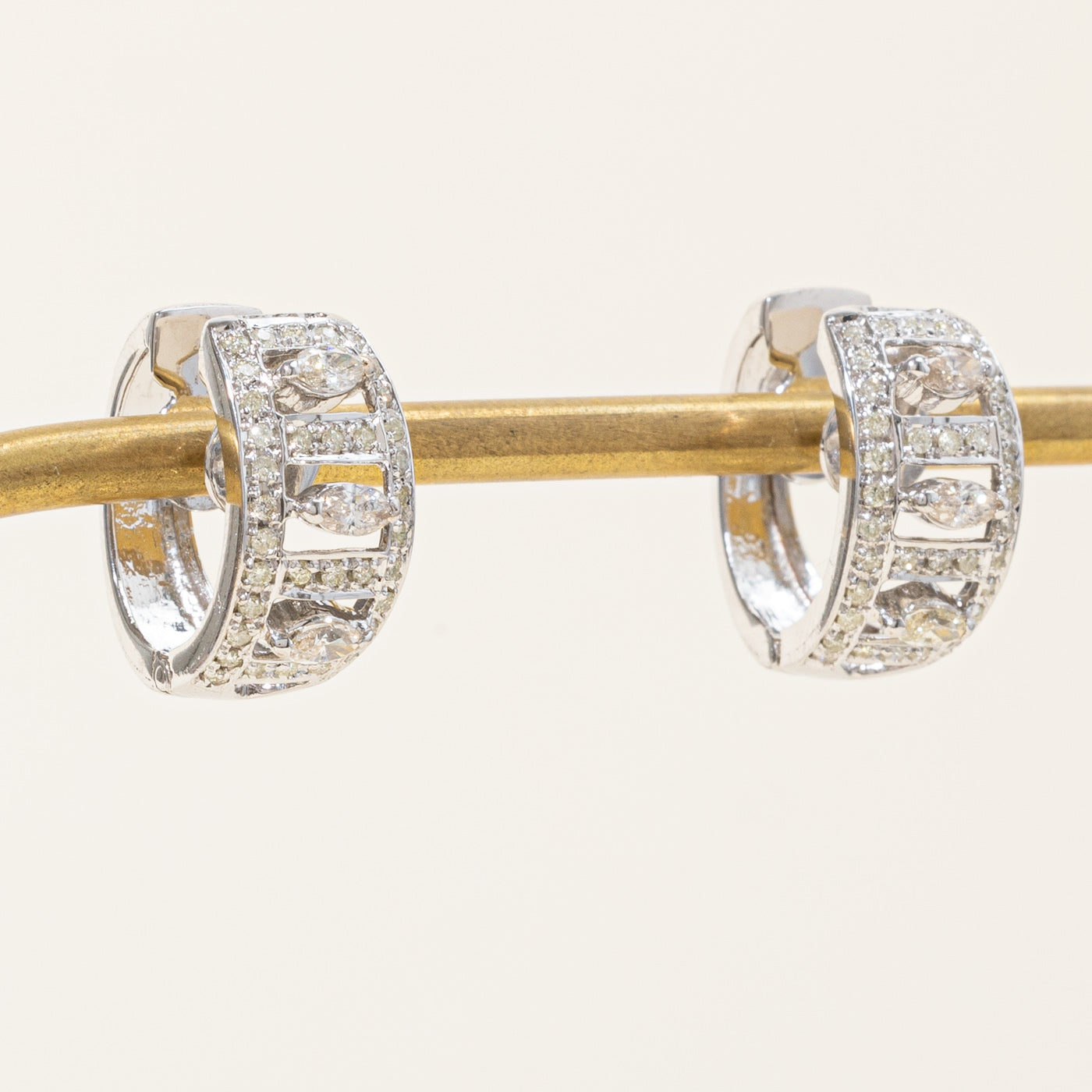 Multi Cut Diamond Hoop Earrings | 0.86ctw |