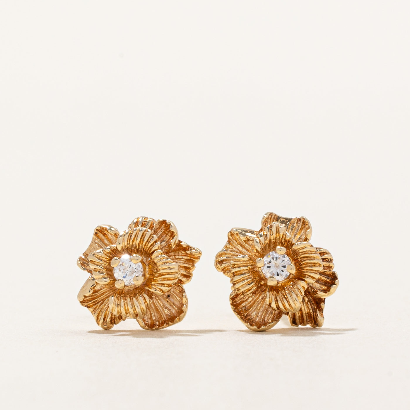 Diamond Flower Stud Earrings | 0.08ctw |