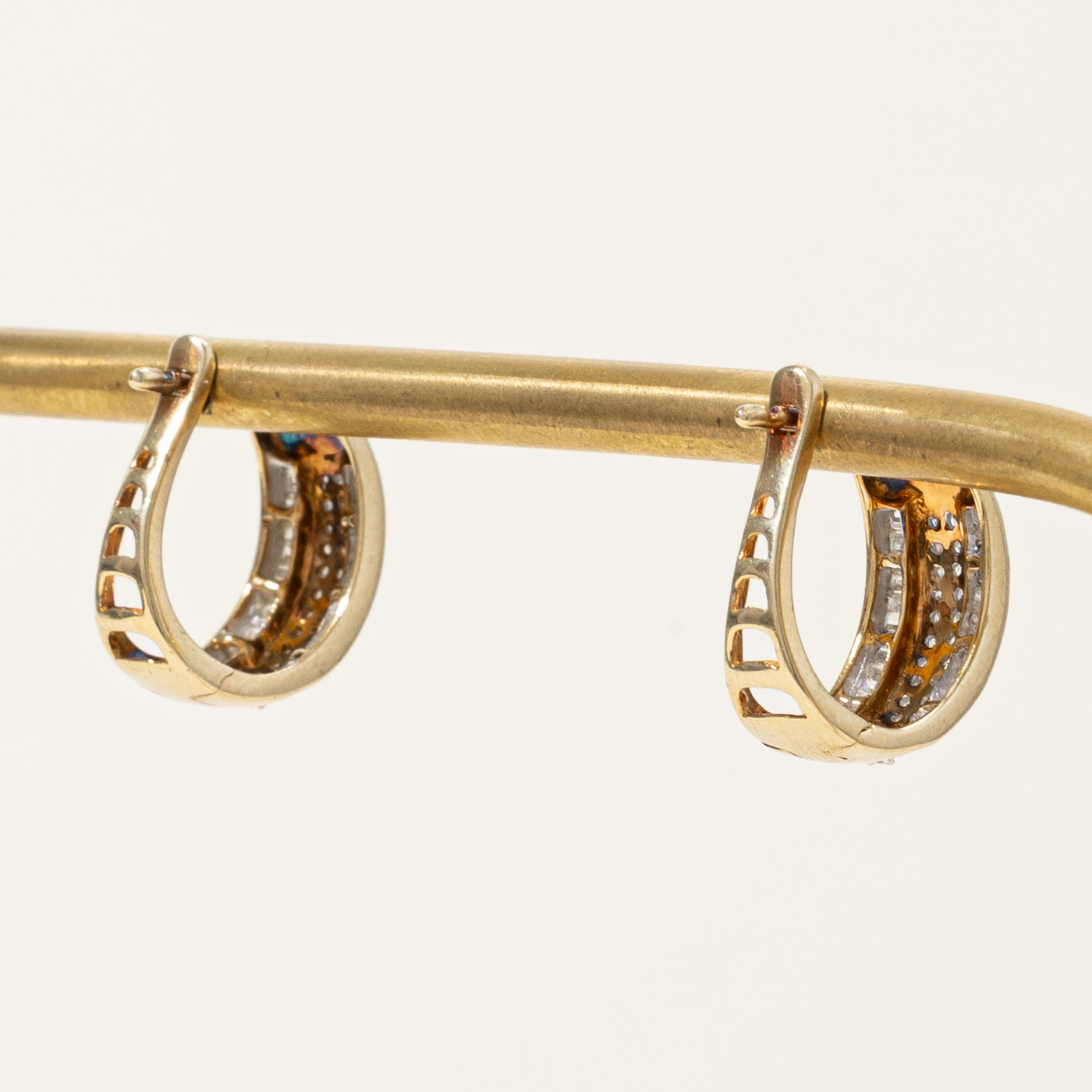 Multi Cut Diamond Huggie Earrings | 0.45ctw |