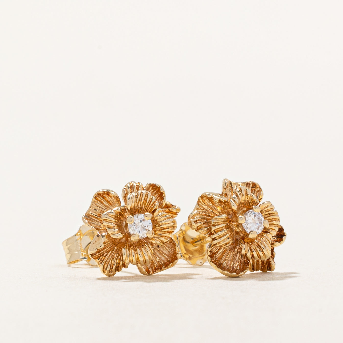 Diamond Flower Stud Earrings | 0.08ctw |