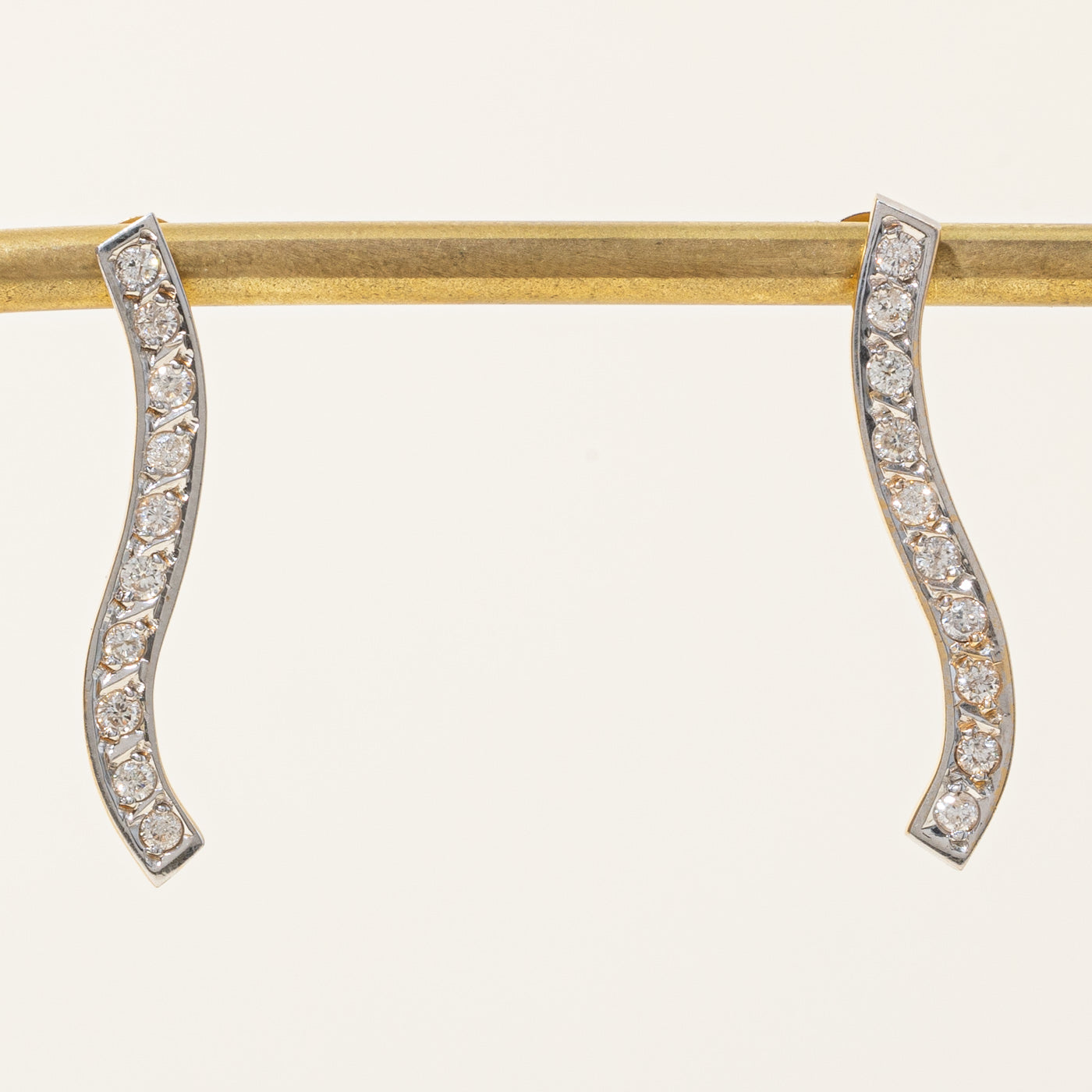 Diamond Wavy Drop Earrings | 0.88ctw |