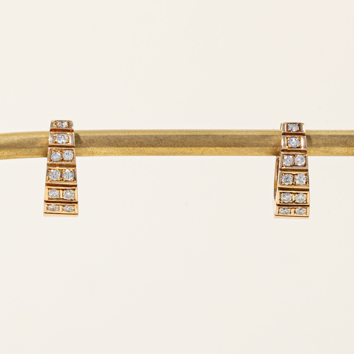 Diamond Grooved Huggie Earrings | 0.30ctw |