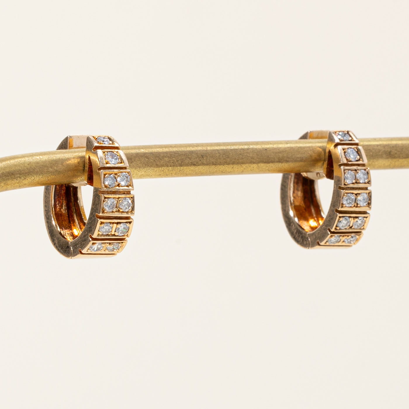 Diamond Grooved Huggie Earrings | 0.30ctw |