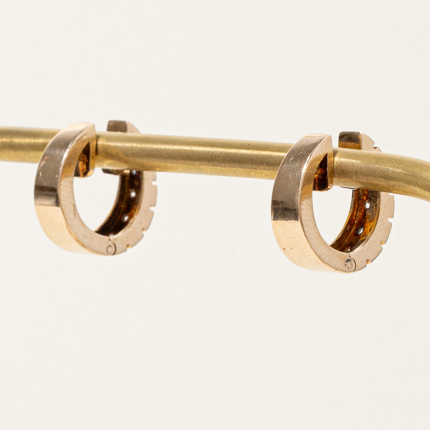 Diamond Grooved Huggie Earrings | 0.30ctw |