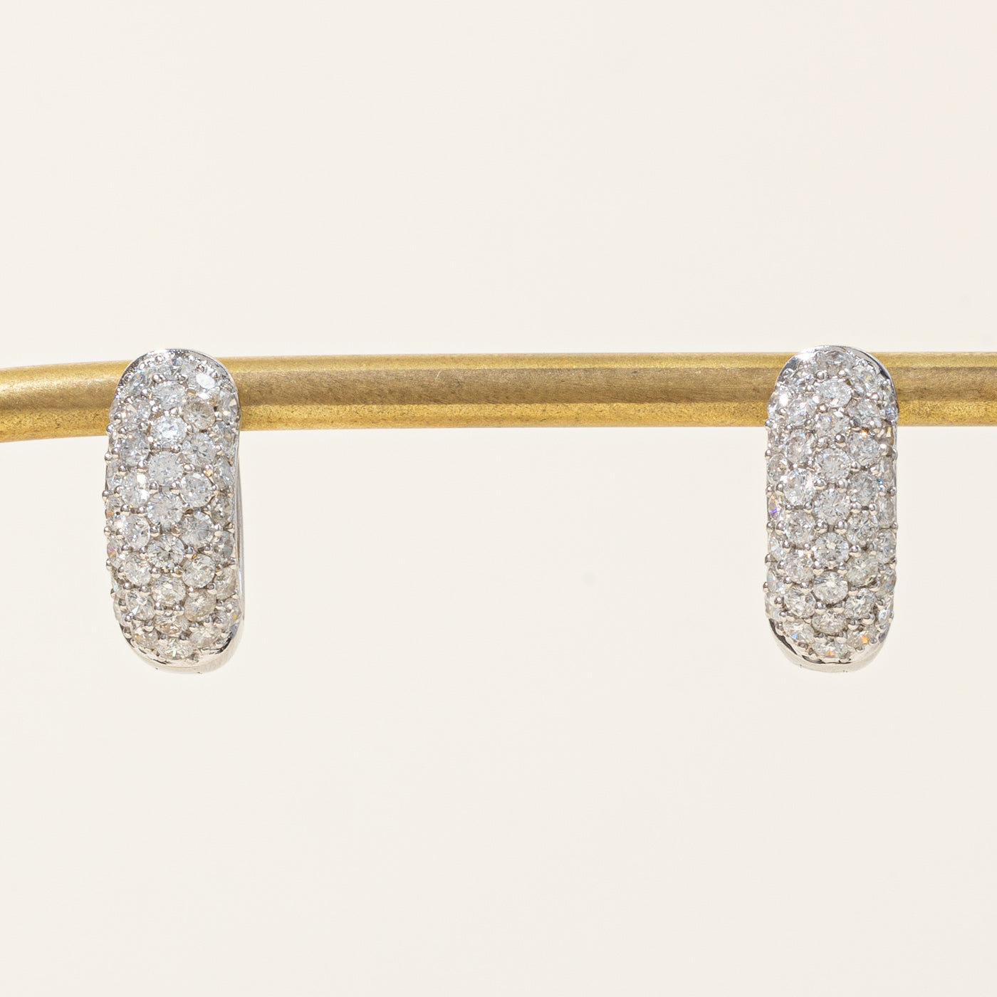 Pave Set Diamond Hoop Earrings | 1.80ctw |