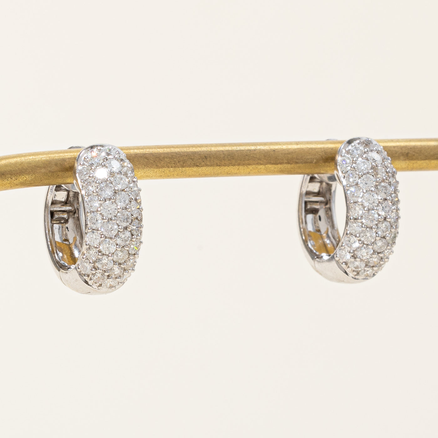 Pave Set Diamond Hoop Earrings | 1.80ctw |