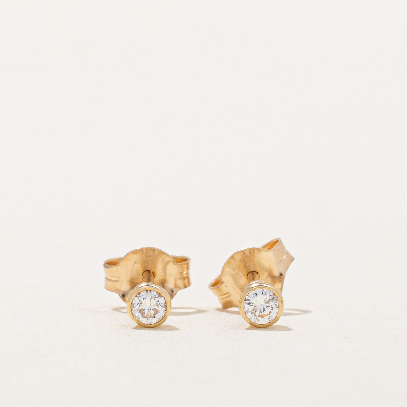 Bezel Set Diamond Stud Earrings | 0.08ctw |
