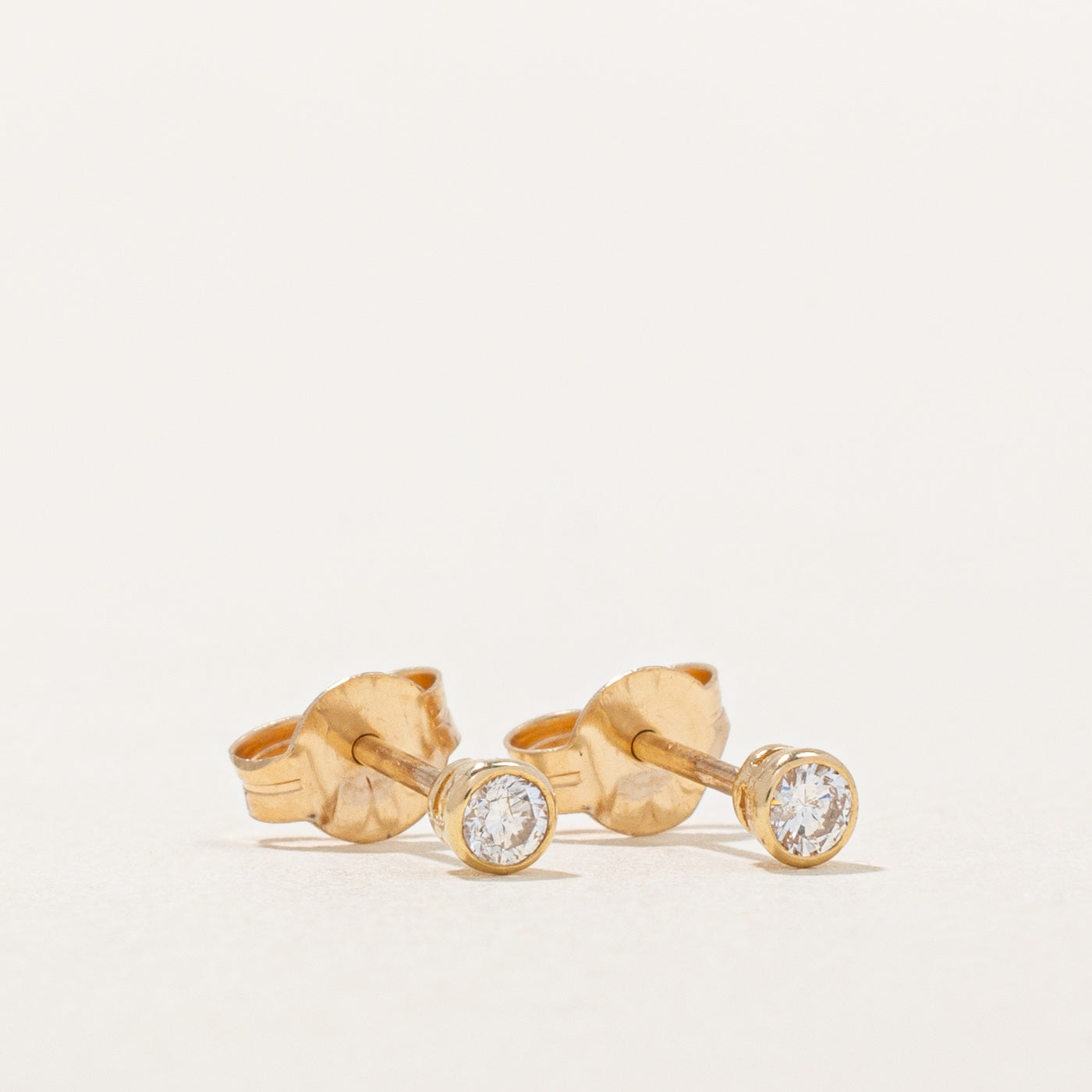 Bezel Set Diamond Stud Earrings | 0.08ctw |
