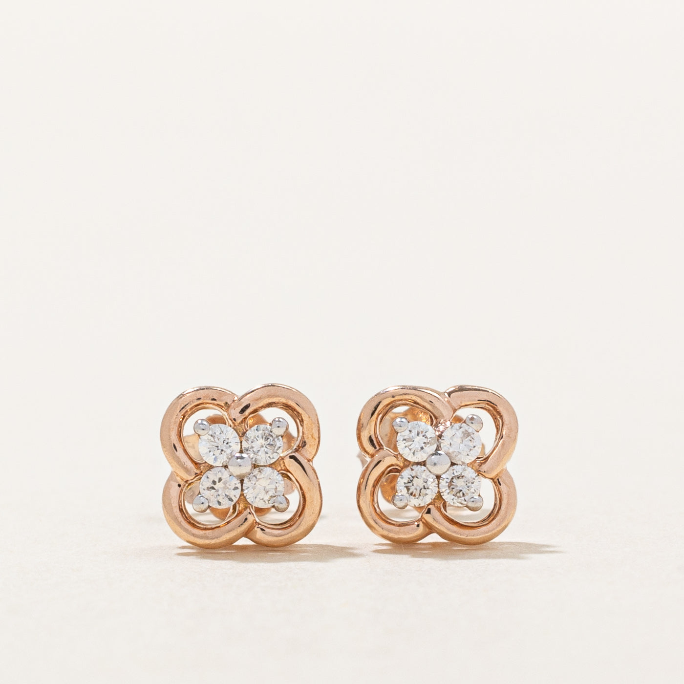 Diamond Flower Cluster Stud Earrings | 0.10ctw |