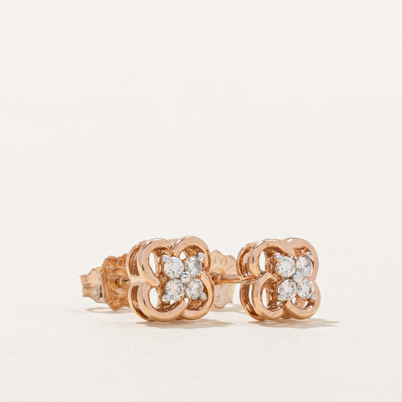 Diamond Flower Cluster Stud Earrings | 0.10ctw |