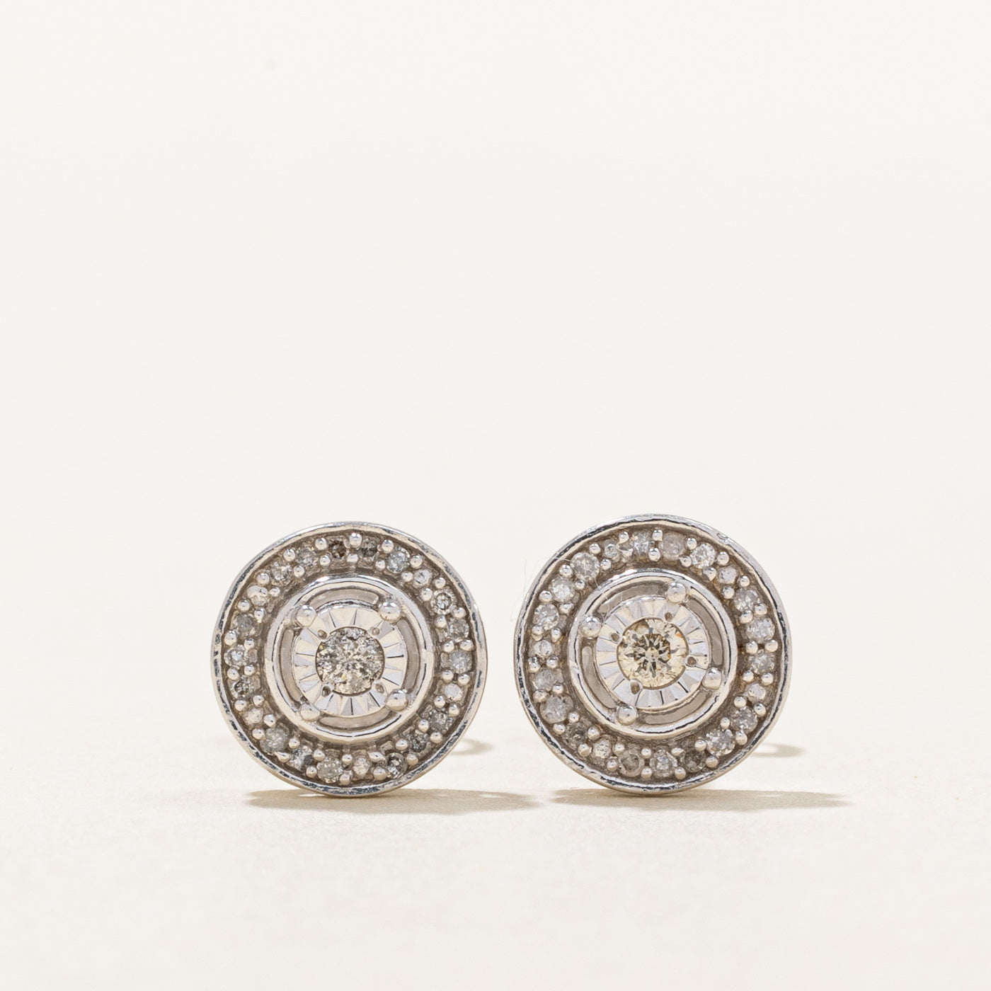 Illusion Set Diamond Halo Stud Earrings | 0.12ctw |