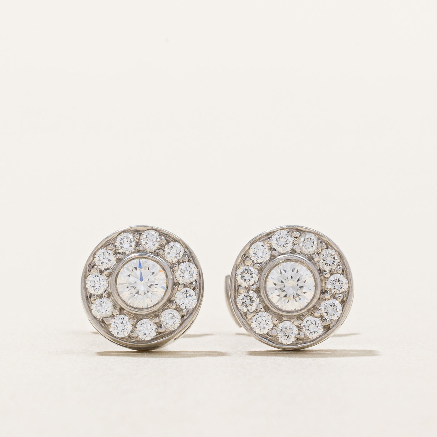 Tiffany & Co' Circlet Diamond Platinum Earrings | 0.68ctw |