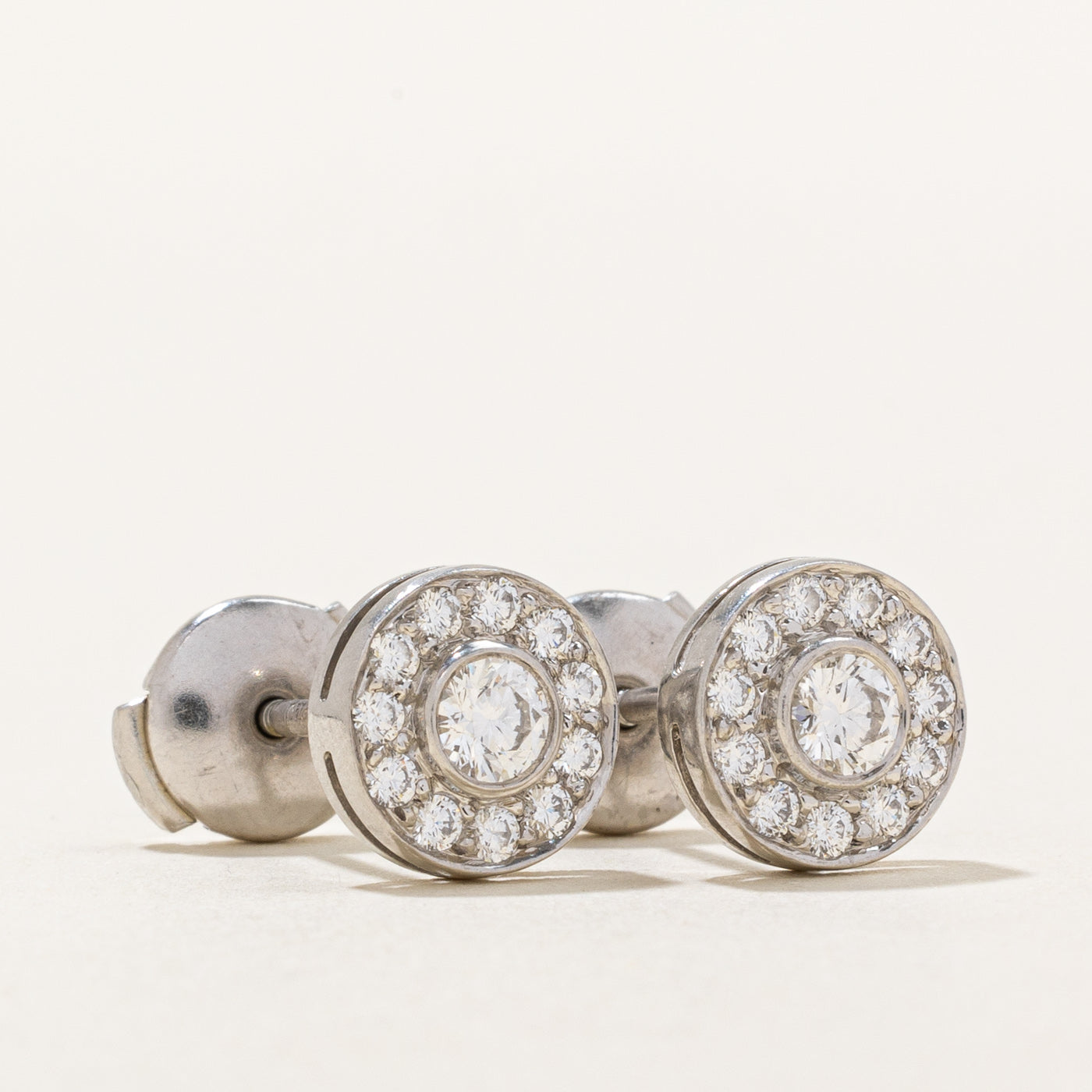 Tiffany & Co' Circlet Diamond Platinum Earrings | 0.68ctw |