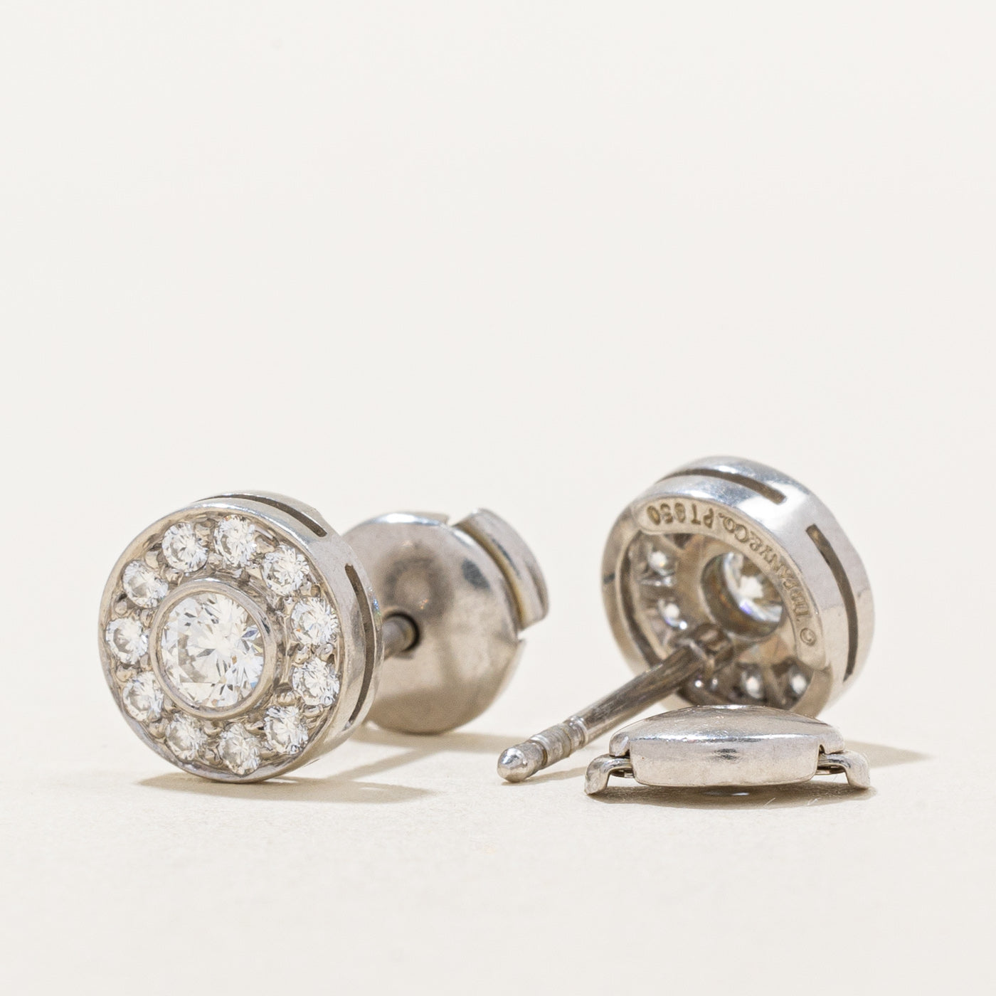 Tiffany & Co' Circlet Diamond Platinum Earrings | 0.68ctw |