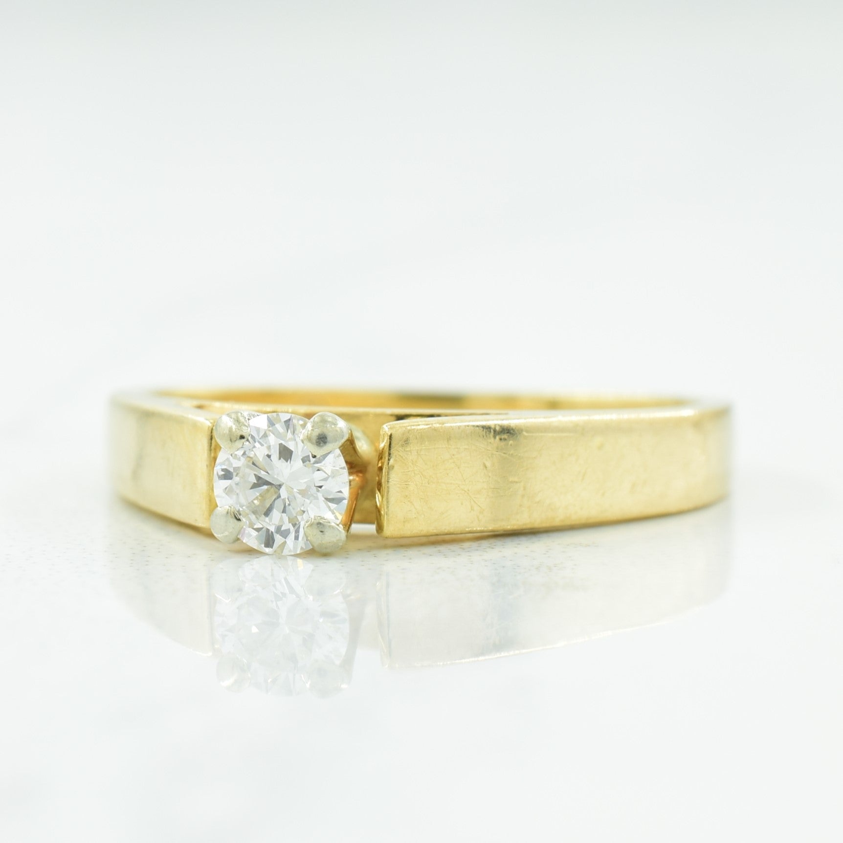 Solitaire Cathedral Diamond Ring | 0.17ct | SZ 4.5 |