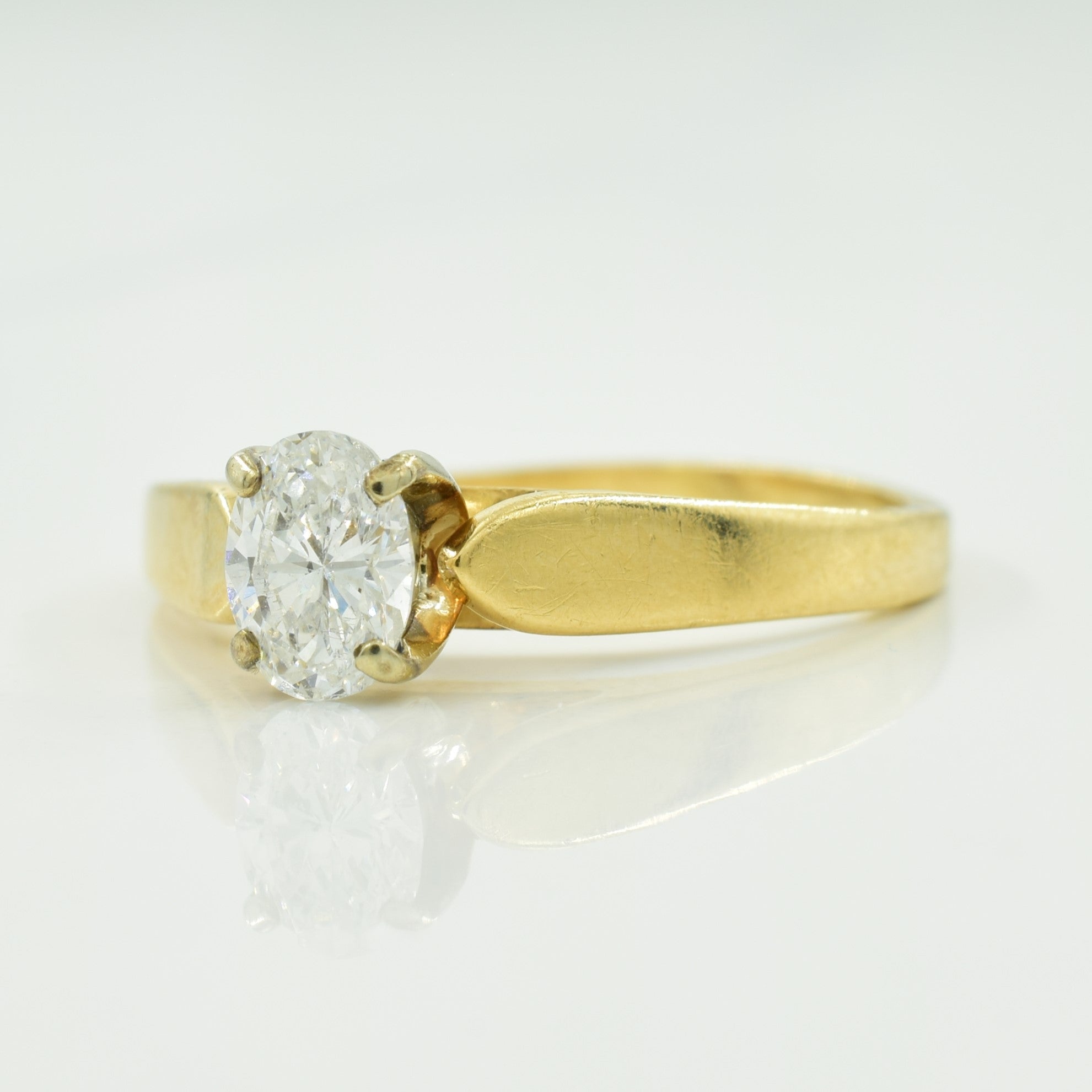 Solitaire Oval Cut Diamond Ring | 0.48ct | SZ 7.5 |