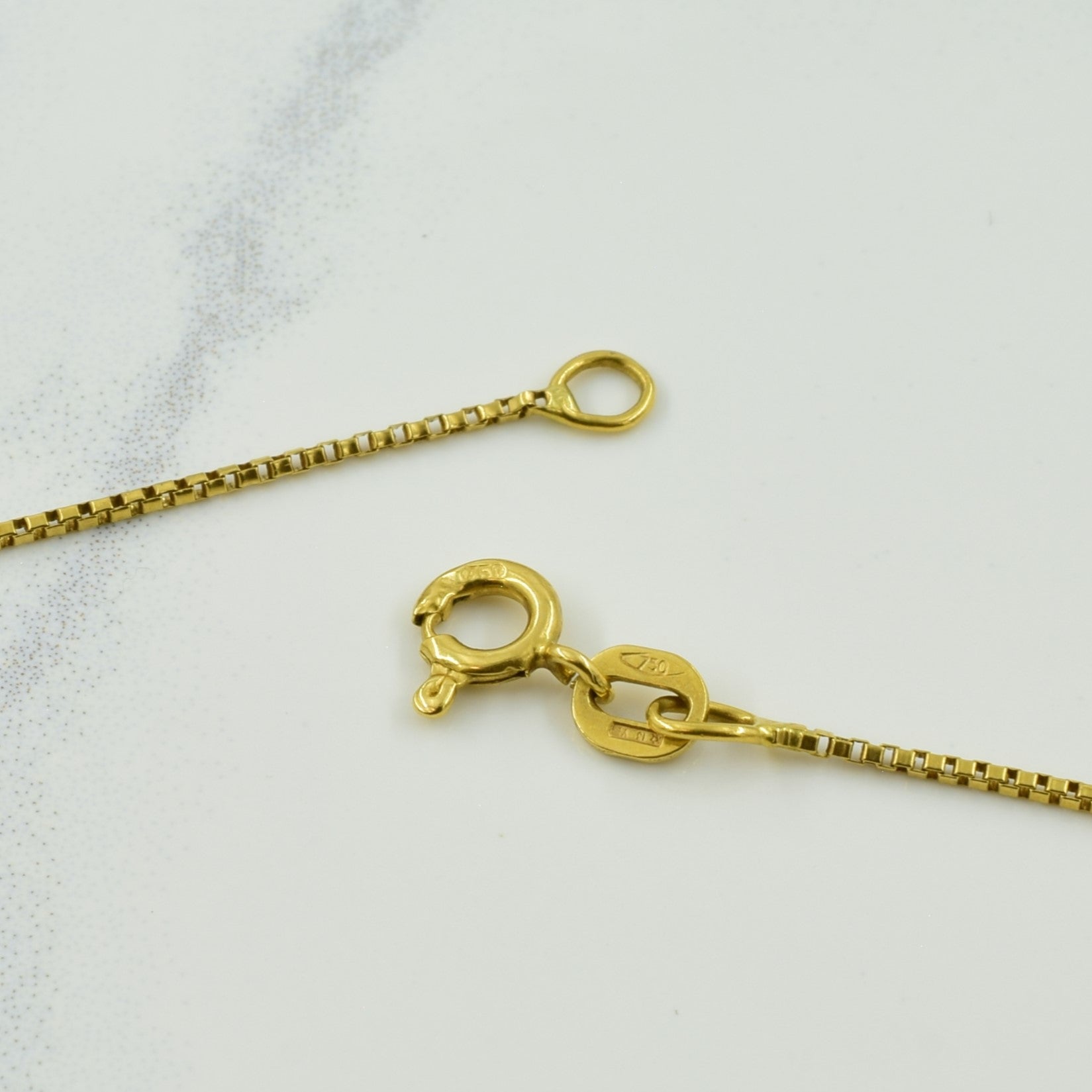 18k Yellow Gold Italian Hallmark Box Chain | 28.75" |