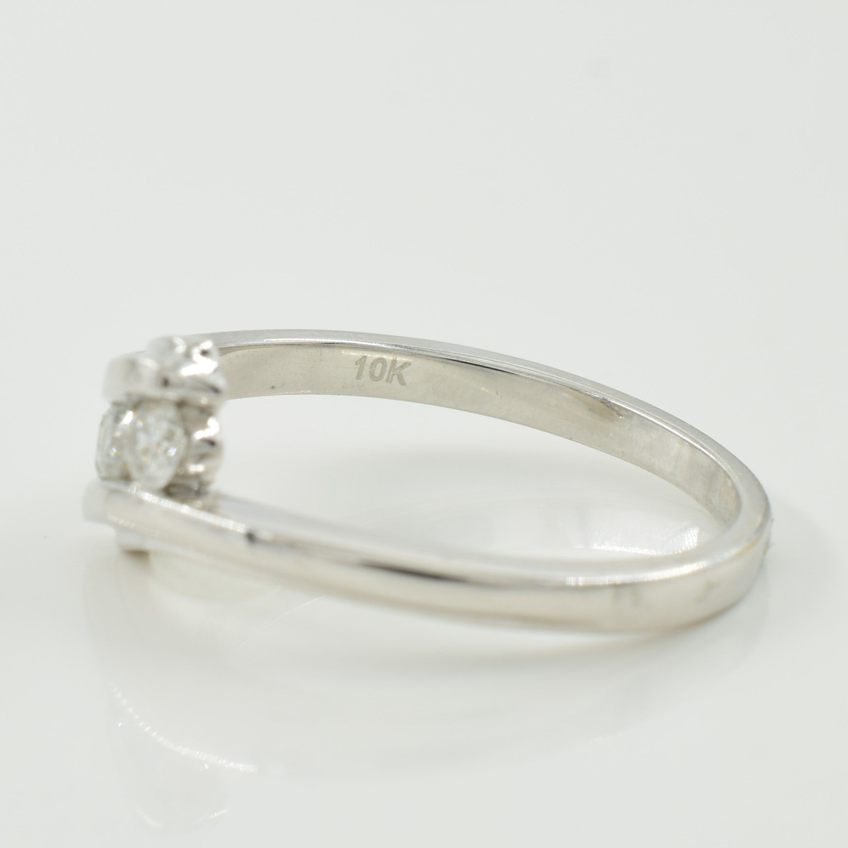 Three Stone Diamond Bypass Ring | 0.24ctw | SZ 7 |