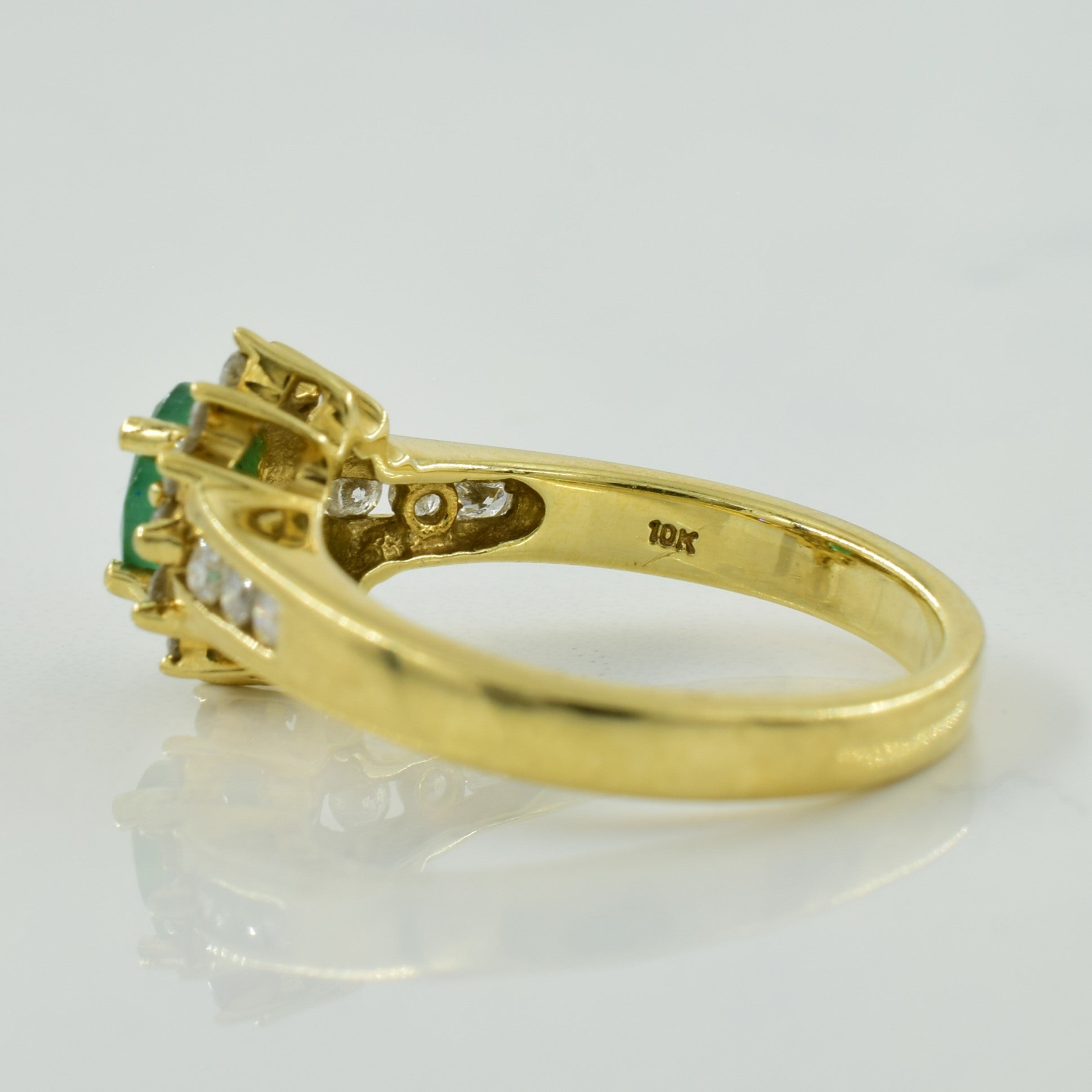 Emerald & Diamond Halo Ring | 0.34ct, 0.36ctw | SZ 5.5 |