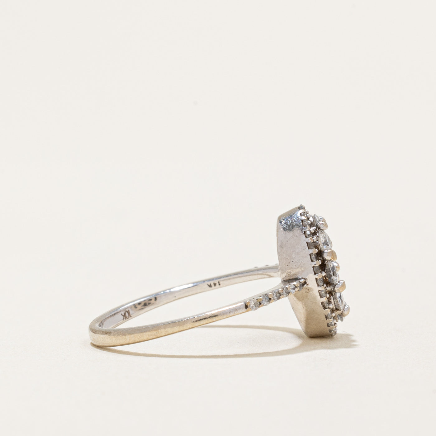 Bague sertie de diamants ovales | 0,52 ct | Taille 4 |
