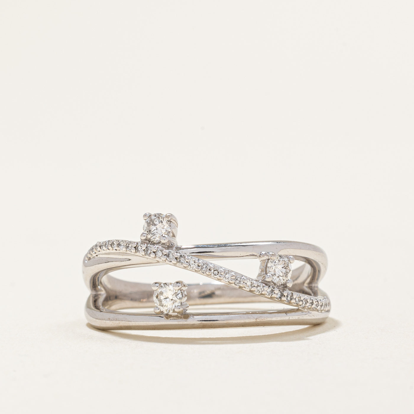 Diamond Bypass Ring | 0.31ctw | SZ 8.5 |