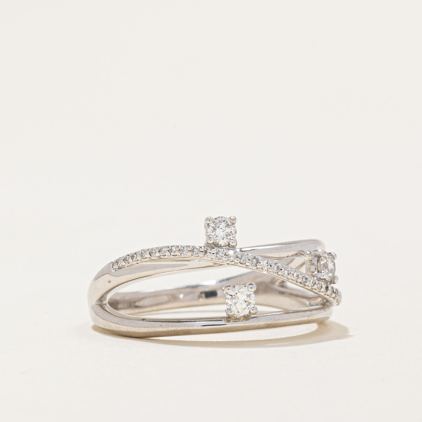 Diamond Bypass Ring | 0.31ctw | SZ 8.5 |