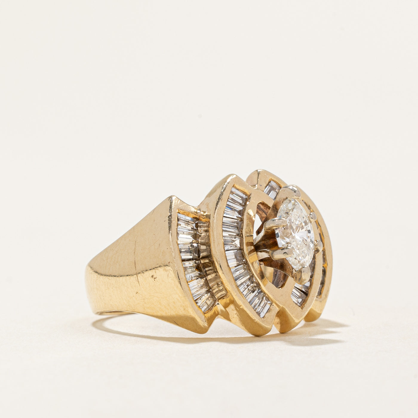 High Set Diamond Cocktail Ring | 1.04ctw | SZ 6.5 |