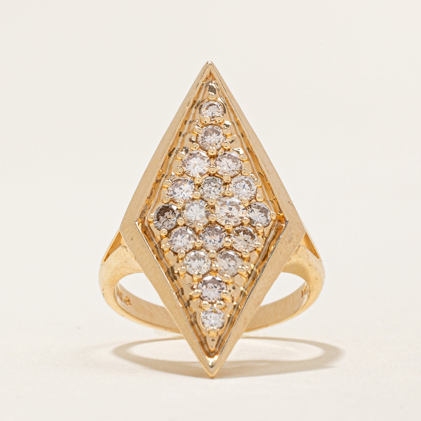 Pave Set Diamond Cocktail Ring | 0.89ctw | SZ 6.25 |