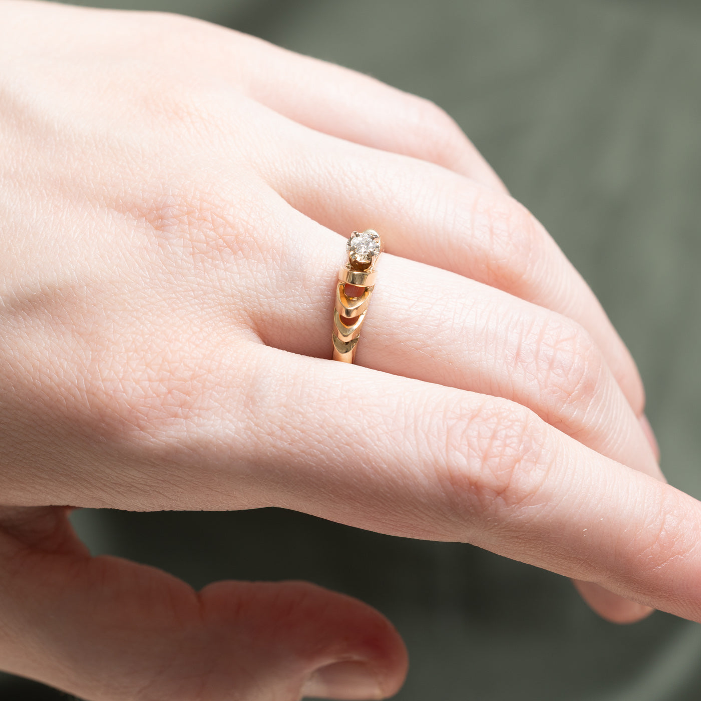 Diamond Open Grooved Ring | 0.11ct | SZ 6.25