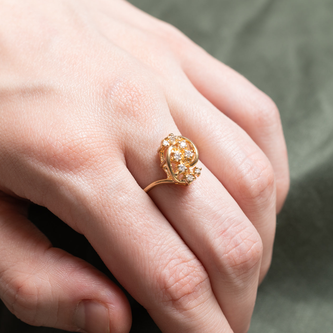 Diamond Waterfall Abstract Ring | 0.17ctw | SZ 8.25