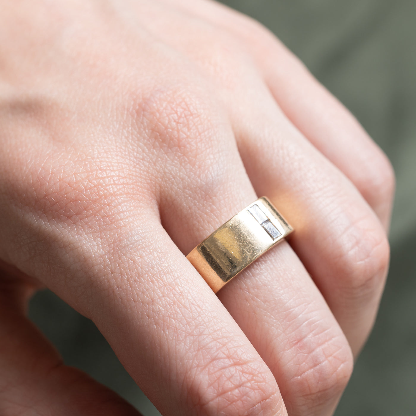 Bague deux diamants taille baguette | 0,24 ct au total | Taille 7,75
