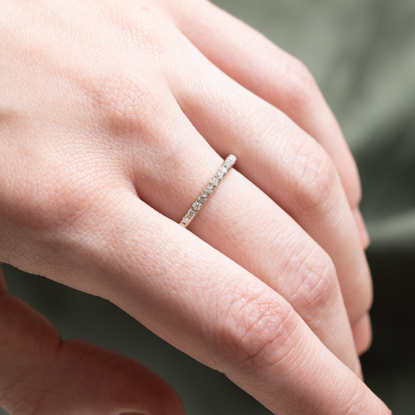 Alliance demi-éternité en diamants | 0,13 ct | Taille 6,25