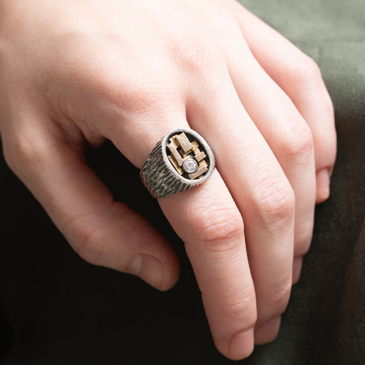 Brutalist Inspired Diamond Ring | 0.17ct | SZ 8.5