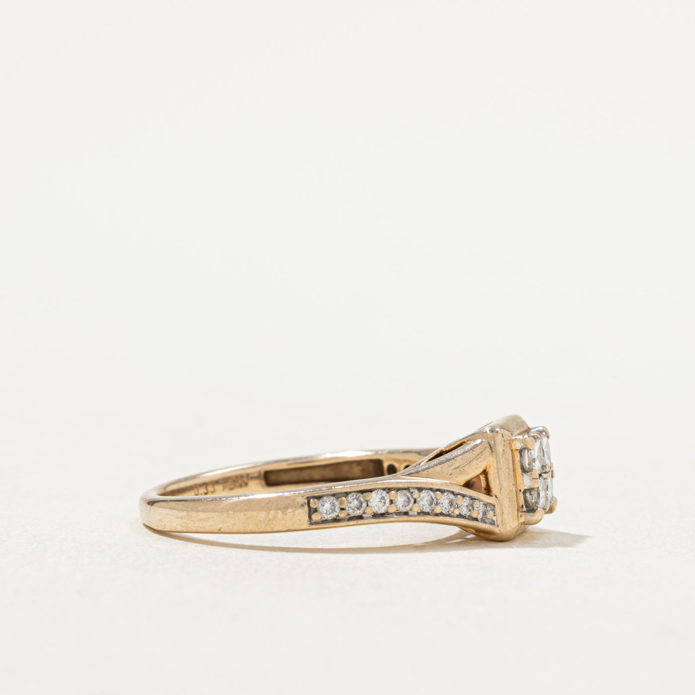 Diamond Grid Tapered Ring | 0.33ctw | SZ 7.25
