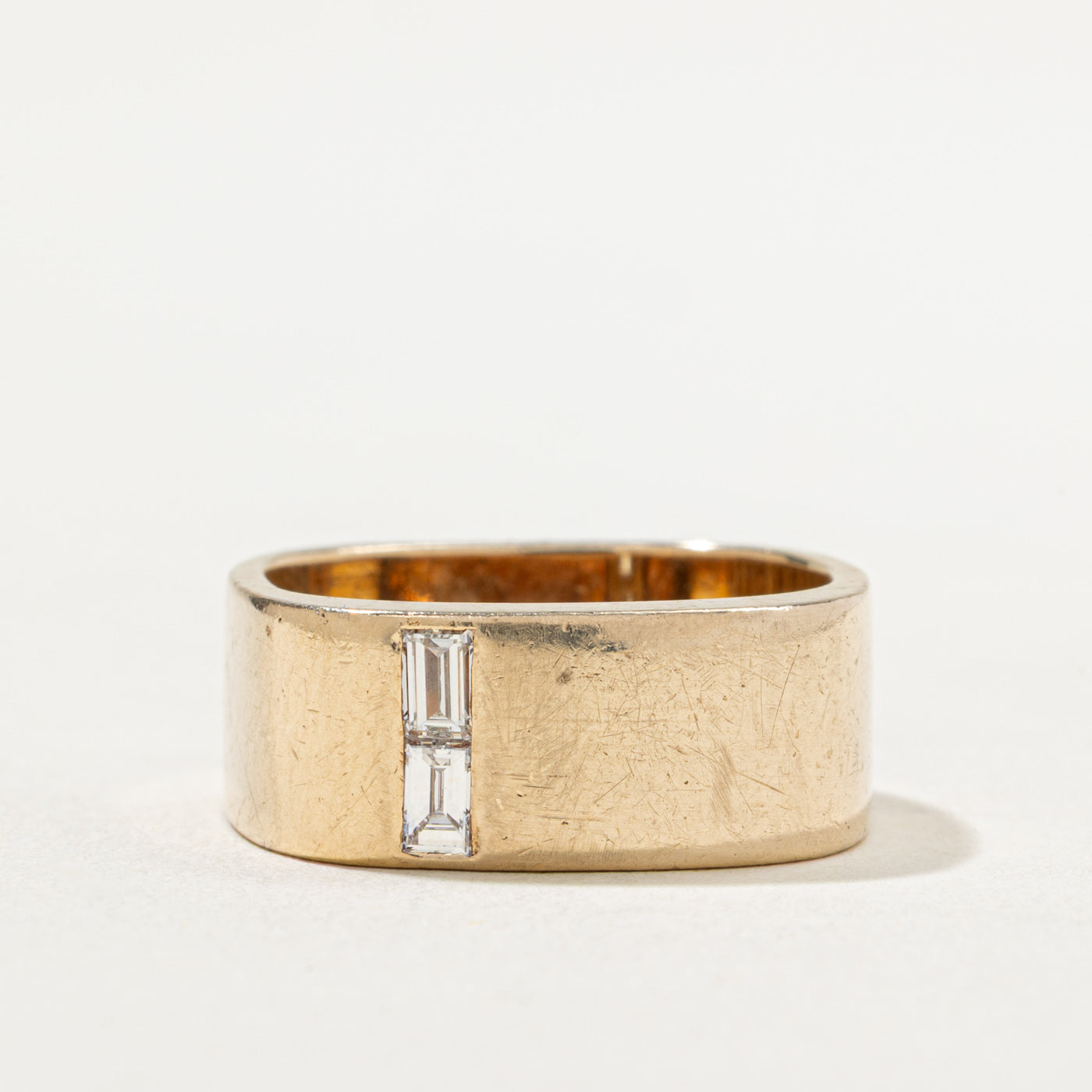 Bague deux diamants taille baguette | 0,24 ct au total | Taille 7,75
